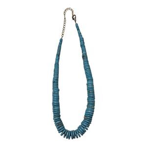 Native American Navajo‎ Thick Turquoise Disk Necklace With Replaced Clasp